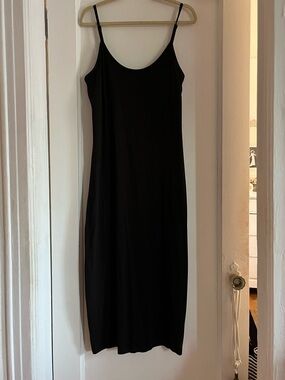 Gap super soft black body con midi dress NWT L